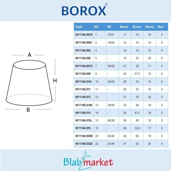 Borox Mantar Tıpa No 14 - 41.5x36x14 - 5 Adet