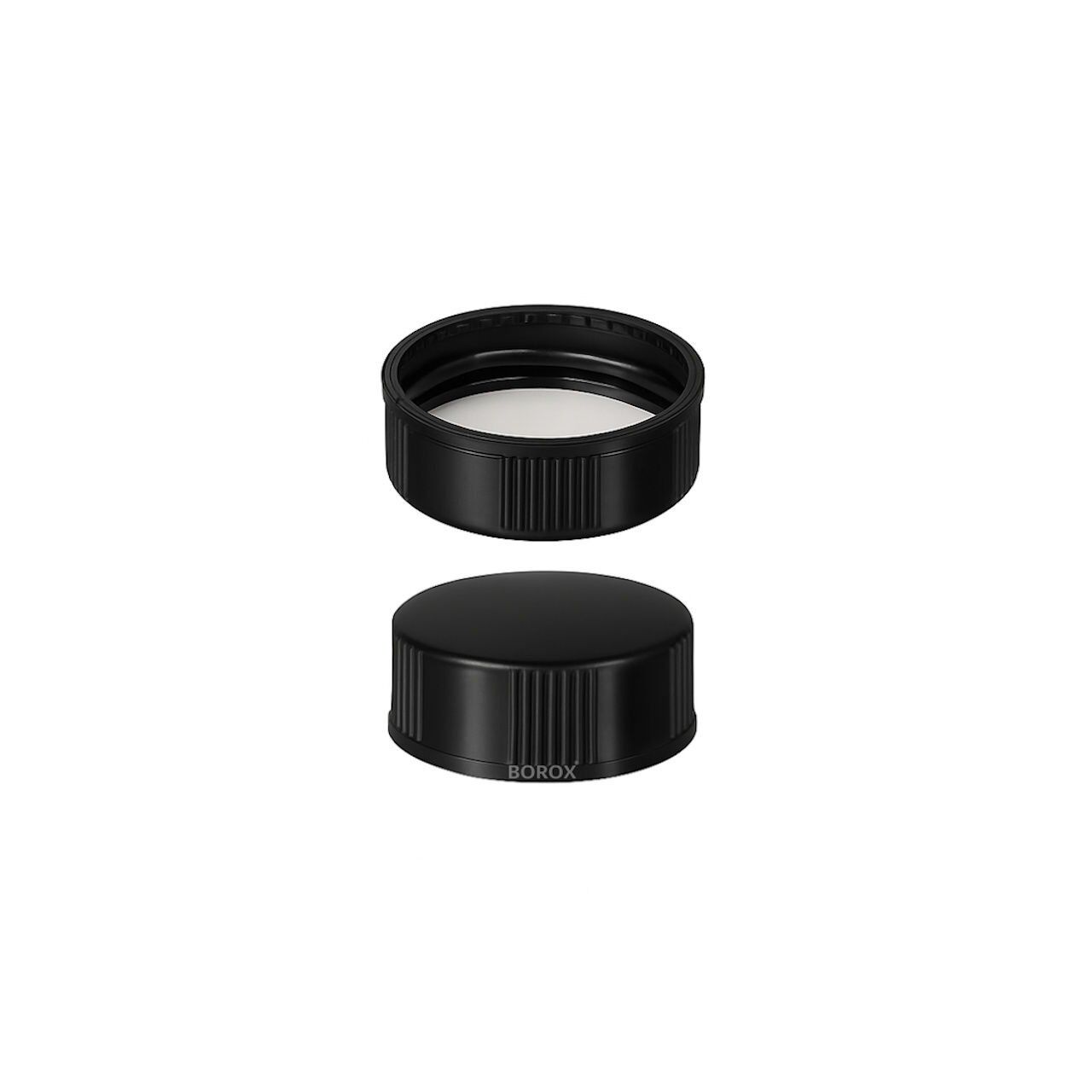Borox PP Siyah Screw Vial Kapağı ND20 - Beyaz PTFE/Beyaz Silikon Septa - 100lü