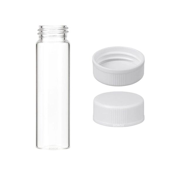 Borox Cam Vial 22 ml - Şeffaf - Vida Boyun ND20 - 100 adet/paket