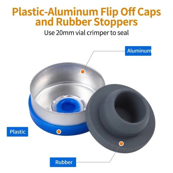 Borox Kapaklı Tıpalı Cam Şişe 25ml - Flakon Şişe 25cc - 100 Adet Toptan