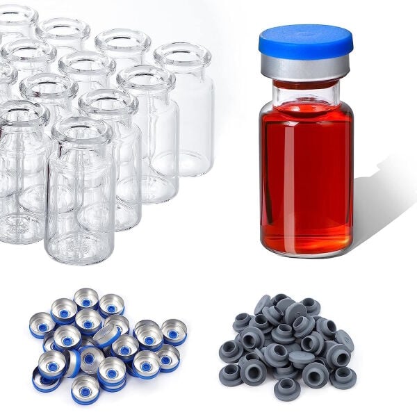 Borox Cam Şişe 50ml - Flakon Şişe 50cc - Vial 100Adet