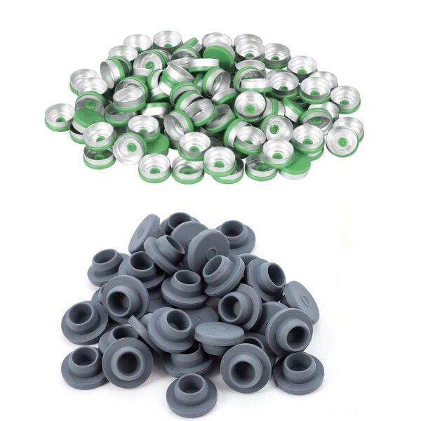 Borox Kapaklı Tıpalı Cam Şişe 50ml - Flakon Şişe 50cc - 100 Adet Toptan