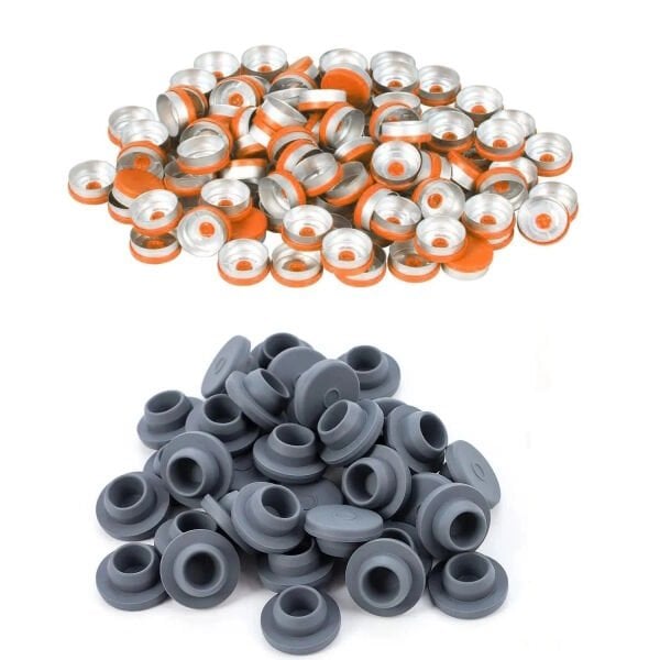 Borox Kapaklı Tıpalı Cam Şişe 50ml - Flakon Şişe 50cc - 100 Adet Toptan