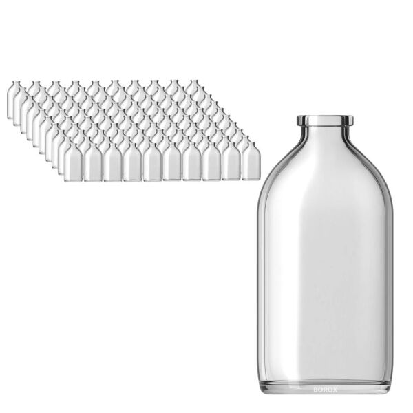 Borox Cam Şişe 100ml - Flakon Şişe 100cc - Vial 100Adet