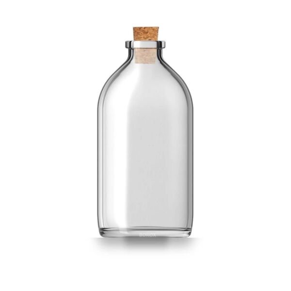 Borox Mantar Tıpalı Cam Şişe - Süs Hediyelik Mini Şişe 100ml - Tıpalı Boş Şişe 100 Adet/Paket