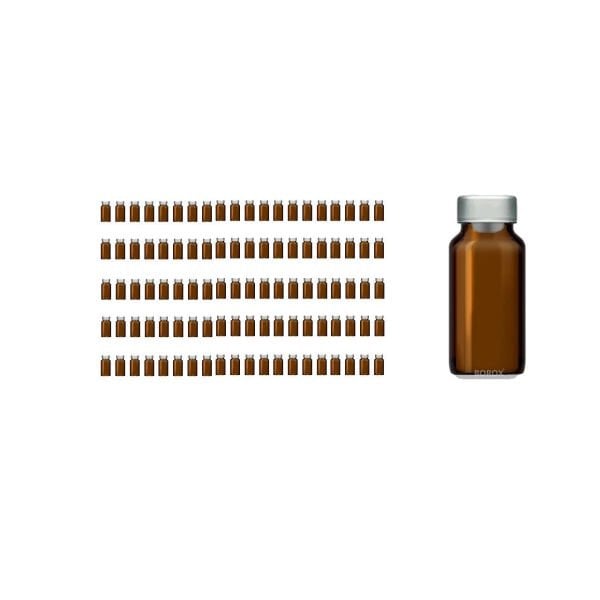 Borox Kapaklı Tıpalı Amber Cam Şişe 10ml - Crimp Vial ND20 - Dibi Düz - 100 Adet Toptan