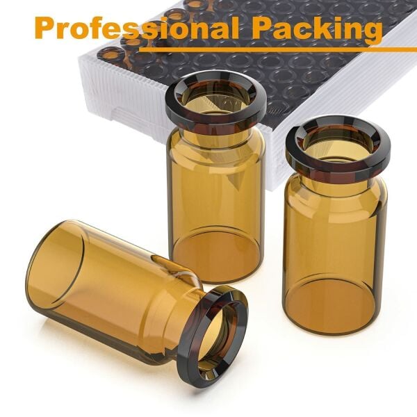 Borox Kapaklı Tıpalı Amber Cam Şişe 25ml - Flakon Şişe - 100 Adet Toptan