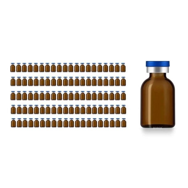 Borox Kapaklı Tıpalı Amber Cam Şişe 25ml - Flakon Şişe - 100 Adet Toptan