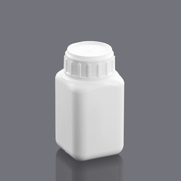 Borox Plastik Kare Şişe 100 ml - Beyaz Kapaklı Şişe 5 Adet