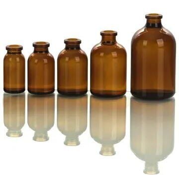 Borox Kapaklı Tıpalı Amber Cam Şişe 50ml - Flakon Şişe - 100 Adet Toptan