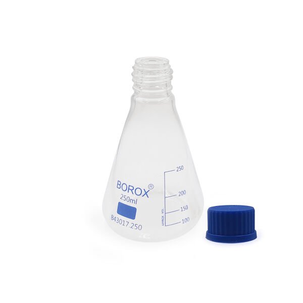 Borox Cam Erlen 250 ml - Erlenmeyer Flask Vida Kapaklı