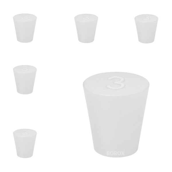 Borox Silikon Tıpa No 3 - 17x23x26mm - 5 Adet
