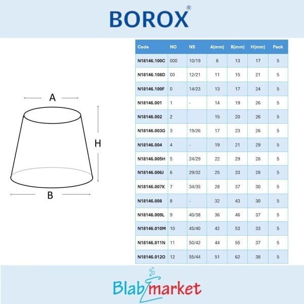 Borox Silikon Tıpa No 3 - 17x23x26mm - 5 Adet