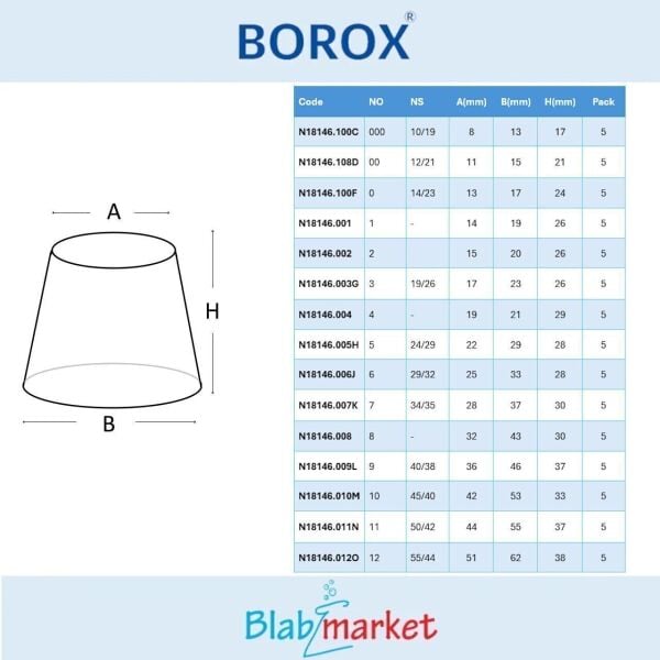 Borox Silikon Tıpa No 6 - 25x33x28mm - 5 Adet