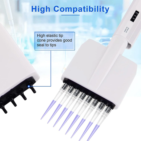 Otomatik Pipet 8 Kanallı 5-50μl - Dijital Mikropipet