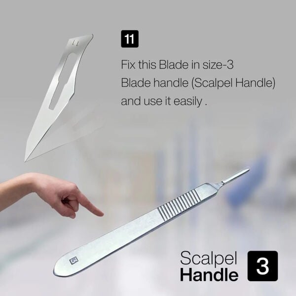 Paslanmaz Çelik Bisturi Ucu No:20 - Steril Bistüri Bıçağı - 100 Adet/Paket