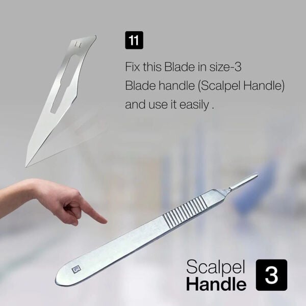 Paslanmaz Çelik Bisturi Ucu No:10 - Steril Bistüri Bıçağı - 100 Adet/Paket