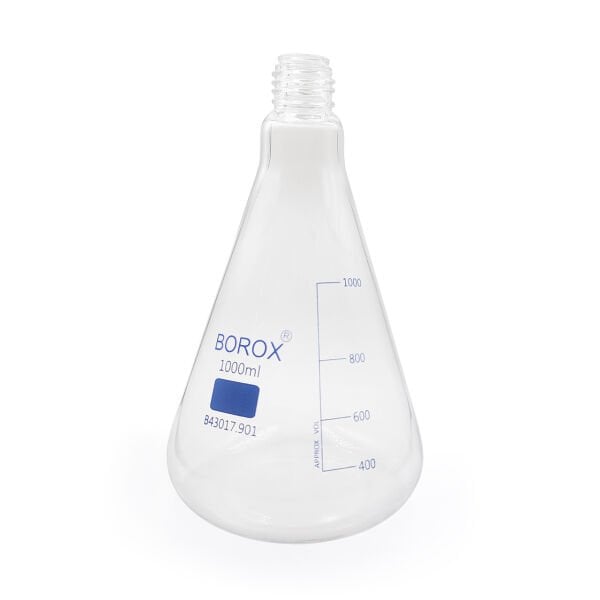 Borox Cam Erlen 1000 ml - Erlenmeyer Flask Vida Kapaklı