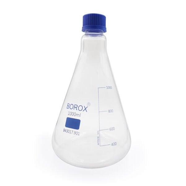 Borox Cam Erlen - Erlenmeyer Flask Vida Kapaklı - 4 Farklı Hacim