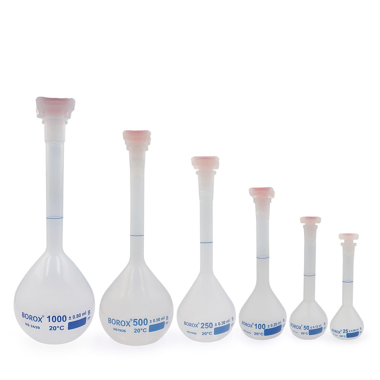 Borox Plastik Balon Joje - Plastik Kapaklı - Volumetrik Flask - 6 Farklı Hacim