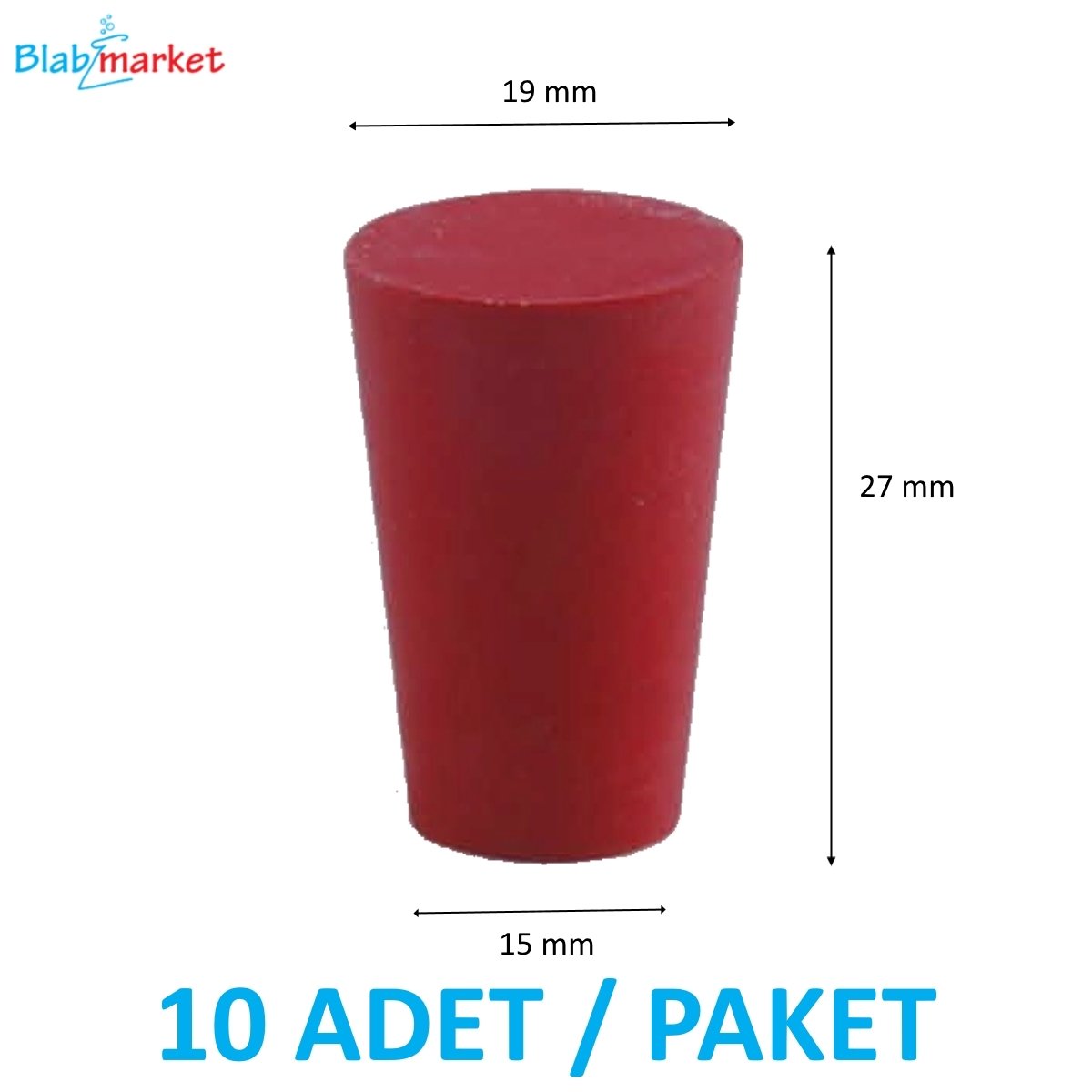 Kauçuk Tıpa 15x19x27 mm Tapa Kapak - 10 adet / paket