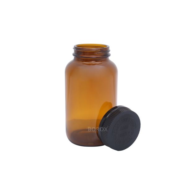 Borox Amber Cam Şişe 400 ml - Bastır Aç Kapaklı Ecza Şişe