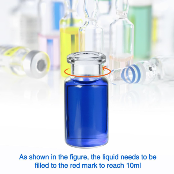 Borox Kapaklı Tıpalı Cam Şişe 10ml - Flakon Şişe 10cc