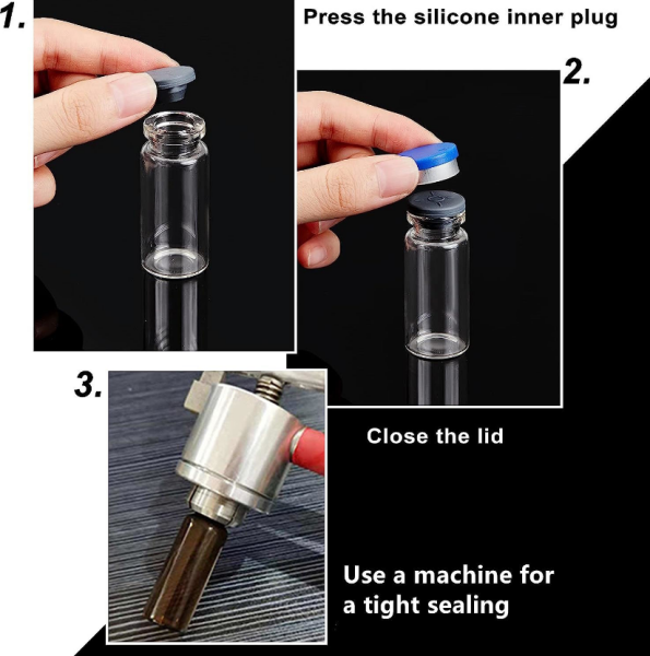 Borox Kapaklı Tıpalı Cam Şişe 10ml - Flakon Şişe 10cc