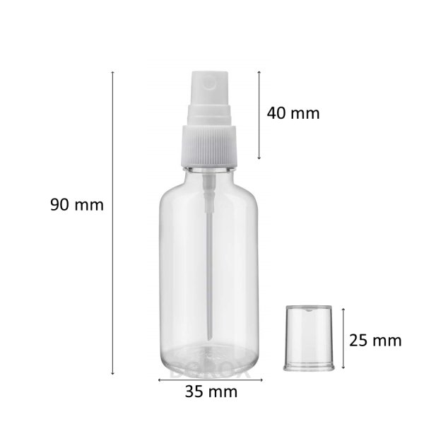 Borox Cam Sprey Şişesi 50 ml - Spreyli Kolonya Şişe 50 cc