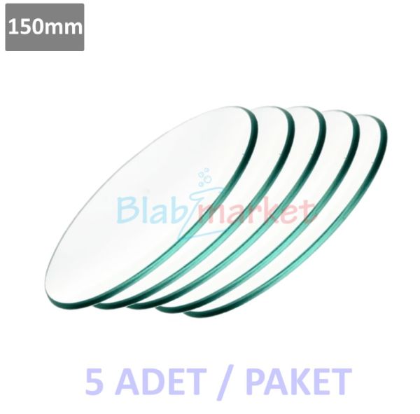 Laboratuvar Saat Camı - 150 mm - 5 Adet Watch Glass