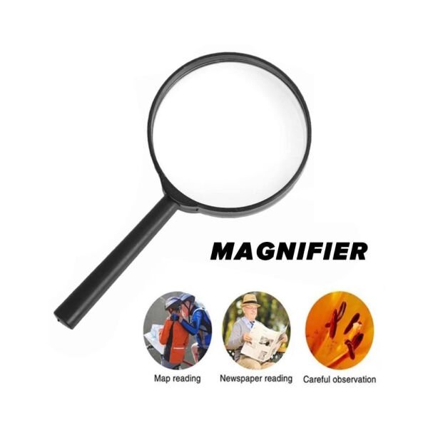 Borox Büyüteç - Cam Mercekli Plastik Çerçeveli Saplı - 90mm