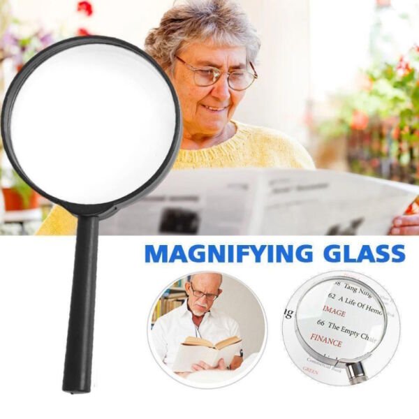 Borox Büyüteç - Cam Mercekli Plastik Çerçeveli Saplı - 90mm