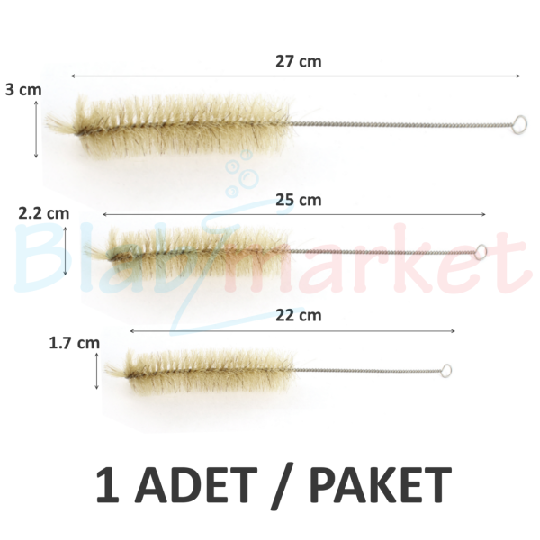 Laboratuvar Deney Tüp Yıkama Fırçası - Fırça Boyu: 9cm - Küçük Boy