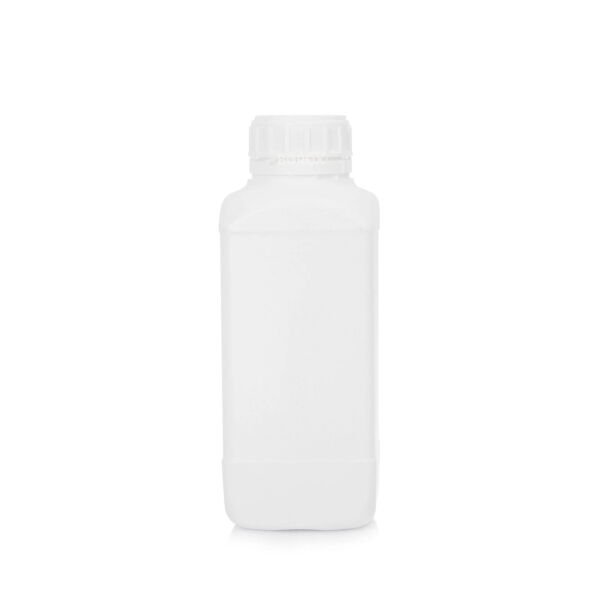 Borox Plastik Kare Şişe 1000 ml - Beyaz Kapaklı Şişe 5 Adet