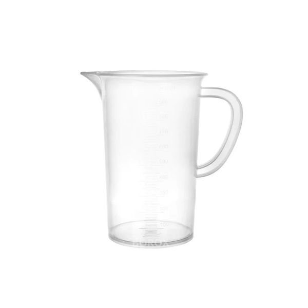 Borox Kulplu Plastik Beher 1000 ml - Kabartma Dereceli Beaker - Ölçü Kabı
