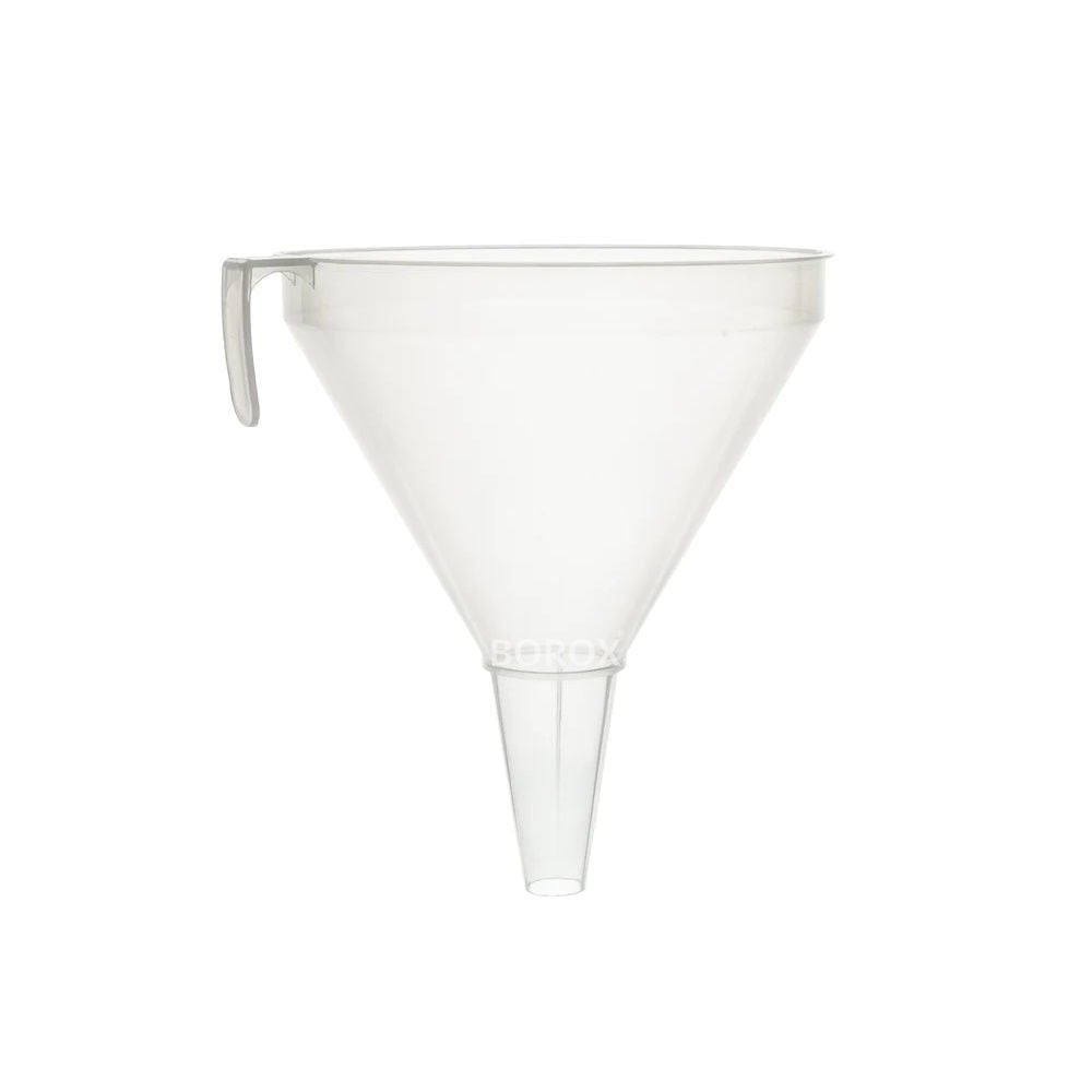 Borox Plastik Saplı Huni 200mm - Laboratuvar Hunisi