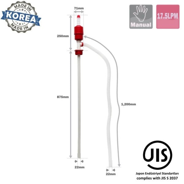 Sıvı Aktarma Pompası Büyük - DP-20 - Varil İçin - Plastik Manuel Pompa