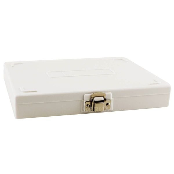 Borox Mikroskop Slide Saklama Kutusu - Mantar Tabanlı 100lü Slayt Kabı - Metal Kilitli - Beyaz