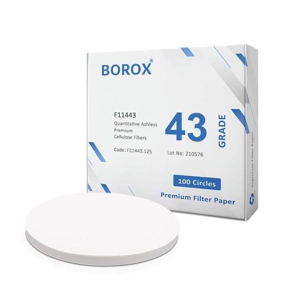 Borox Külsüz Filtre Kağıdı 125 mm Kantitatif - Orta Hızlı - Grade 43