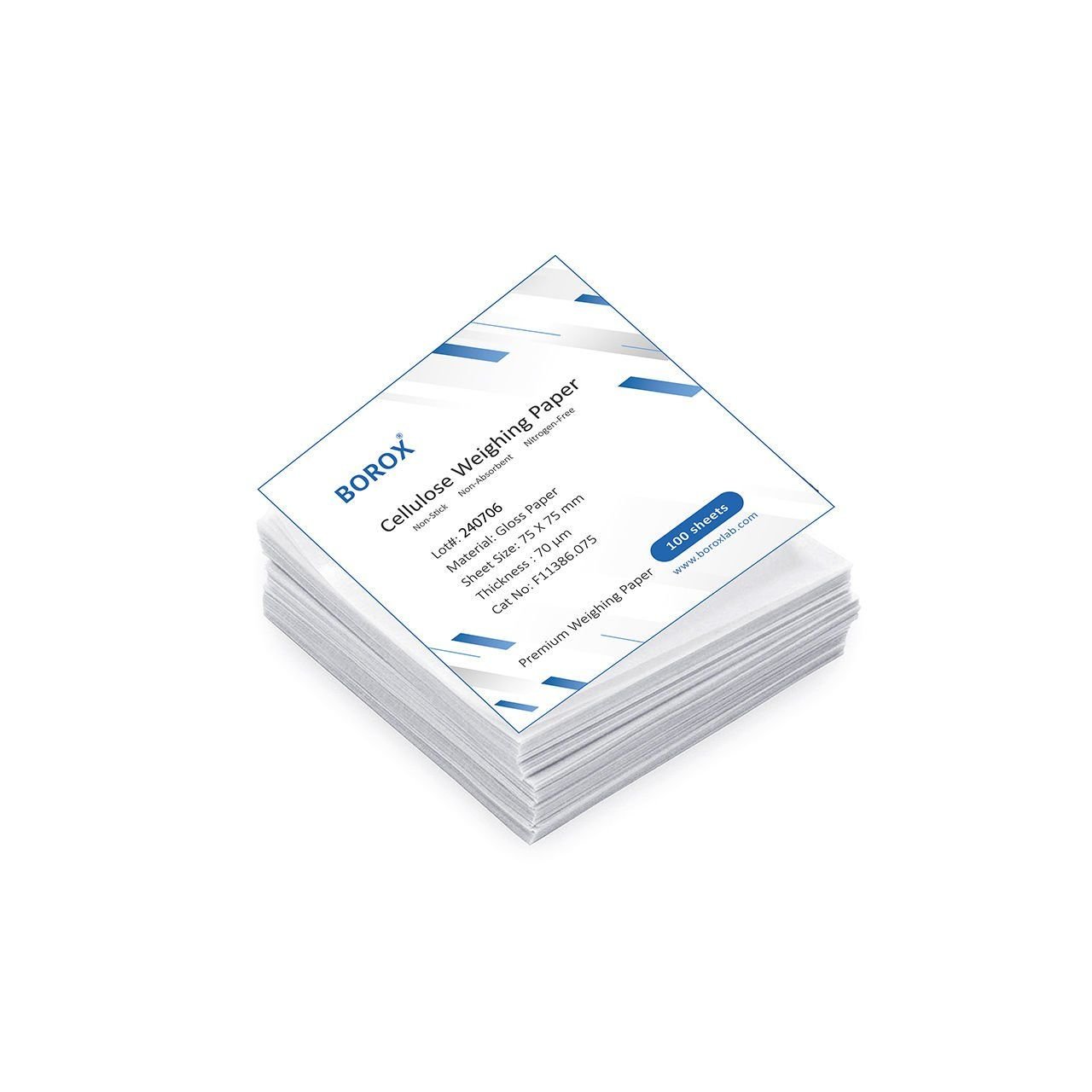 Borox Tartım Kağıdı - Selüloz Tartı Kağıtları 75x75mm - 100adet/paket - Beyaz Yaprak