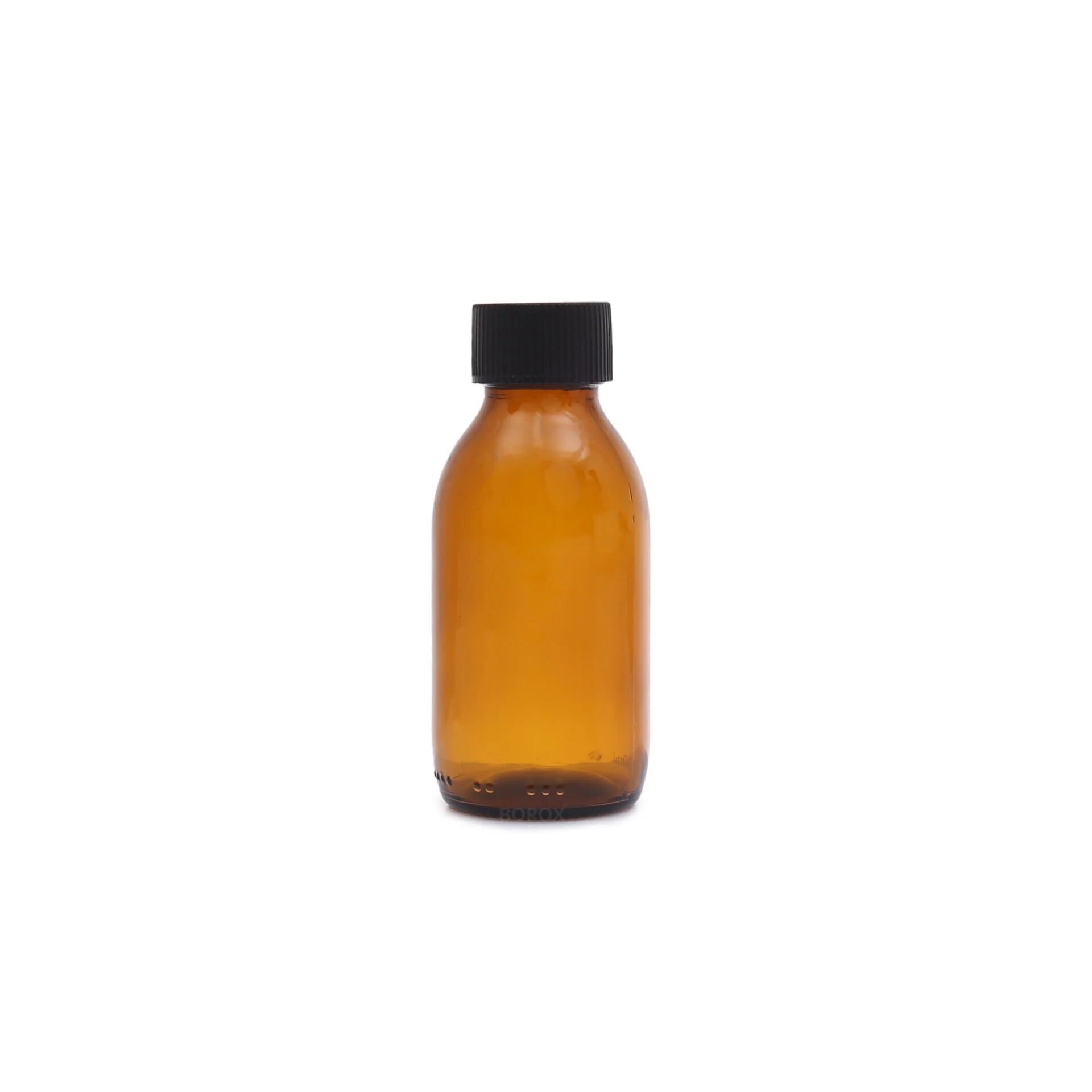 Borox Amber Cam Şişe 100 ml - Siyah Kapaklı Şişe 100cc