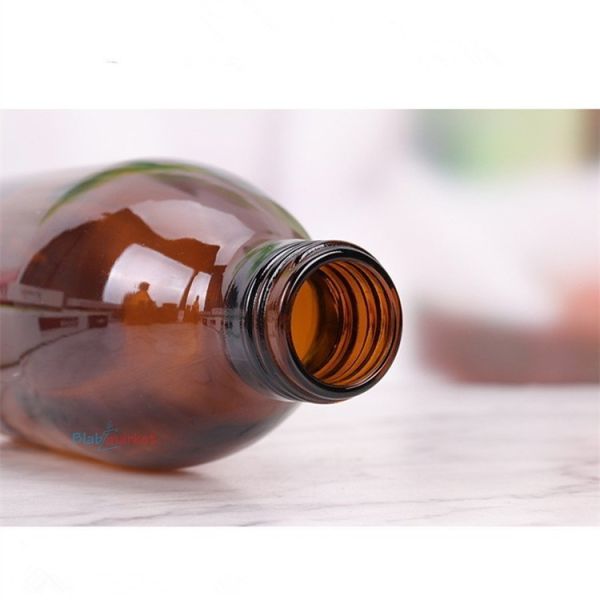 Borox Amber Cam Şişe 100 ml - Siyah Kapaklı Şişe 100cc