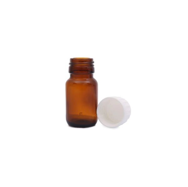 Borox Cam Amber Şişe 20 ml - Kilit Kapaklı Şişe Kahverengi