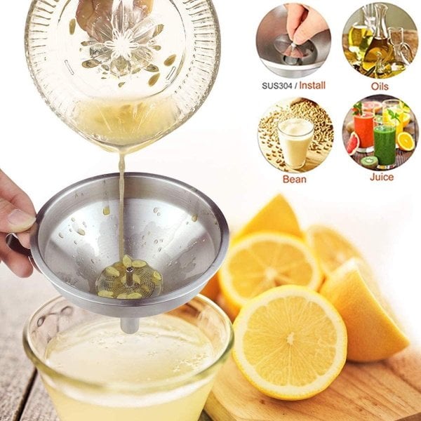 Borox Paslanmaz Çelik Huni Filtreli 110,130,150 mm - 3 Adet