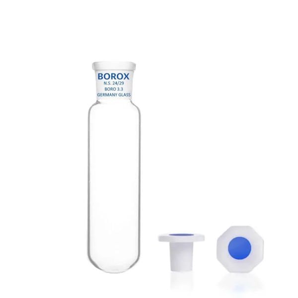 Borox Cam Deney Tüpü Kapaklı 55ml - Test Tüpü 24/29 Şilifli PP Tıpalı