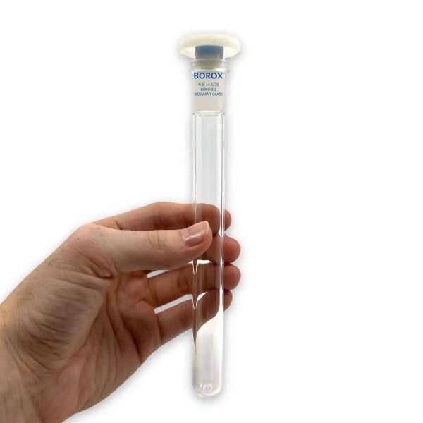 Borox Cam Deney Tüpü Kapaklı 25ml - Test Tüpü 14/23 Şilifli PP Tıpalı