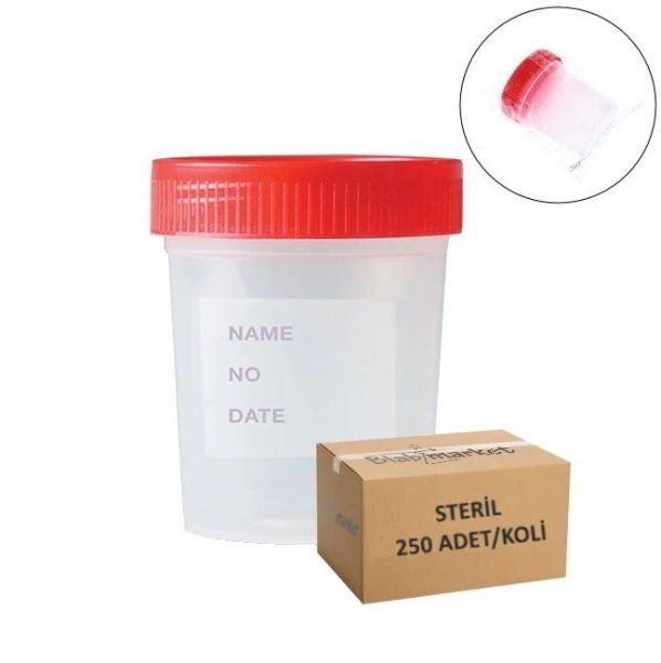 İdrar Numune Kabı 100ml - Aseptik Steril Beher 250 Adet