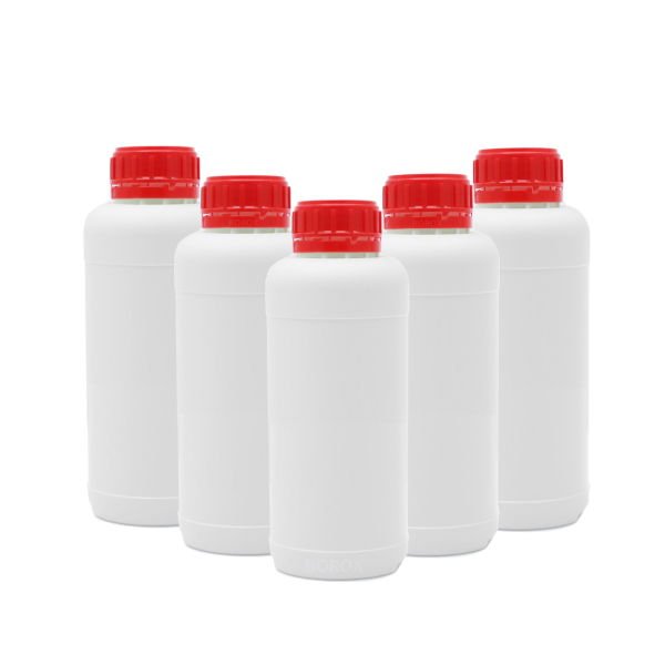 Borox Plastik Yuvarlak Şişe 500ml - Kırmızı Kapaklı 5 Adet